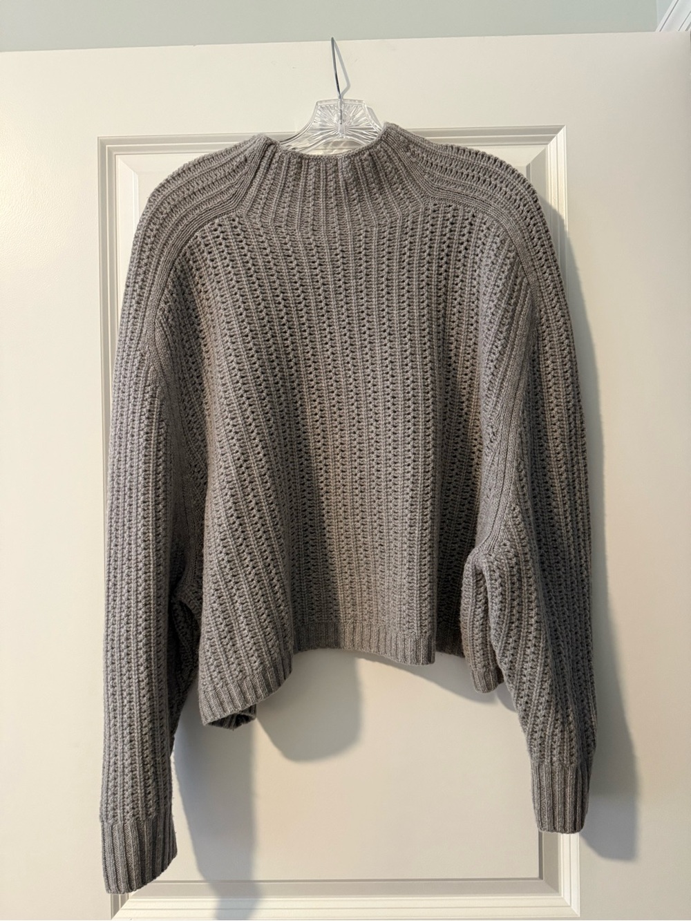 Madewell Gray Ribbed Mock Neck Sweater